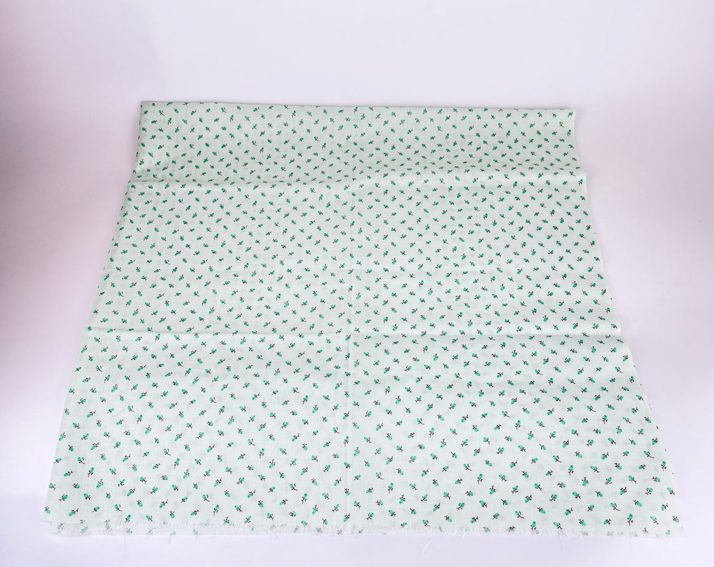 Product image for 'vintage mint green floral fabric material 42 x 44' (view ded060)