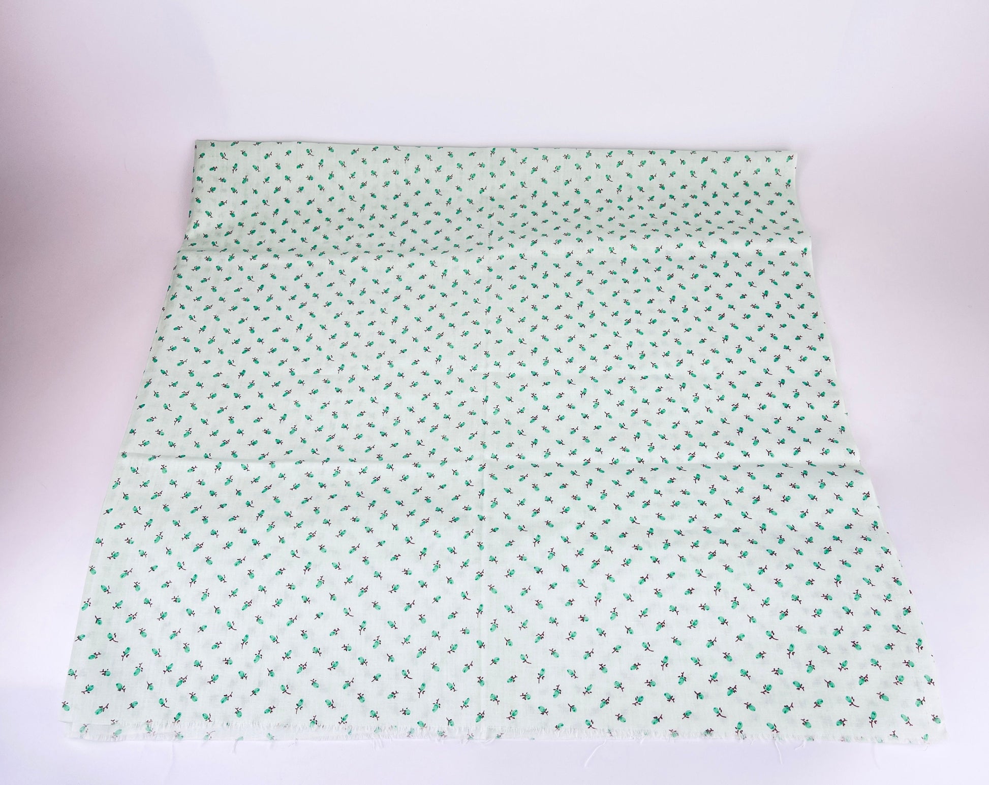 Product image for 'vintage mint green floral fabric material 42 x 44' (view ded060)