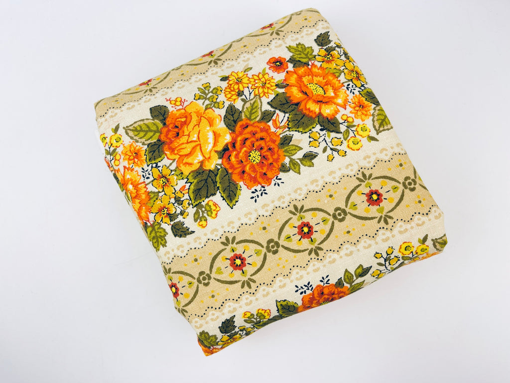 Product image for 'vintage preshrunk floral cotton fabric 43 x 70 house home draperies inc' (view ed1851)