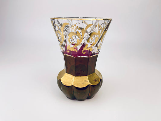 Product image for 'vintage ruby red gold glass bud vase hollywood regency vase' (view 453874)