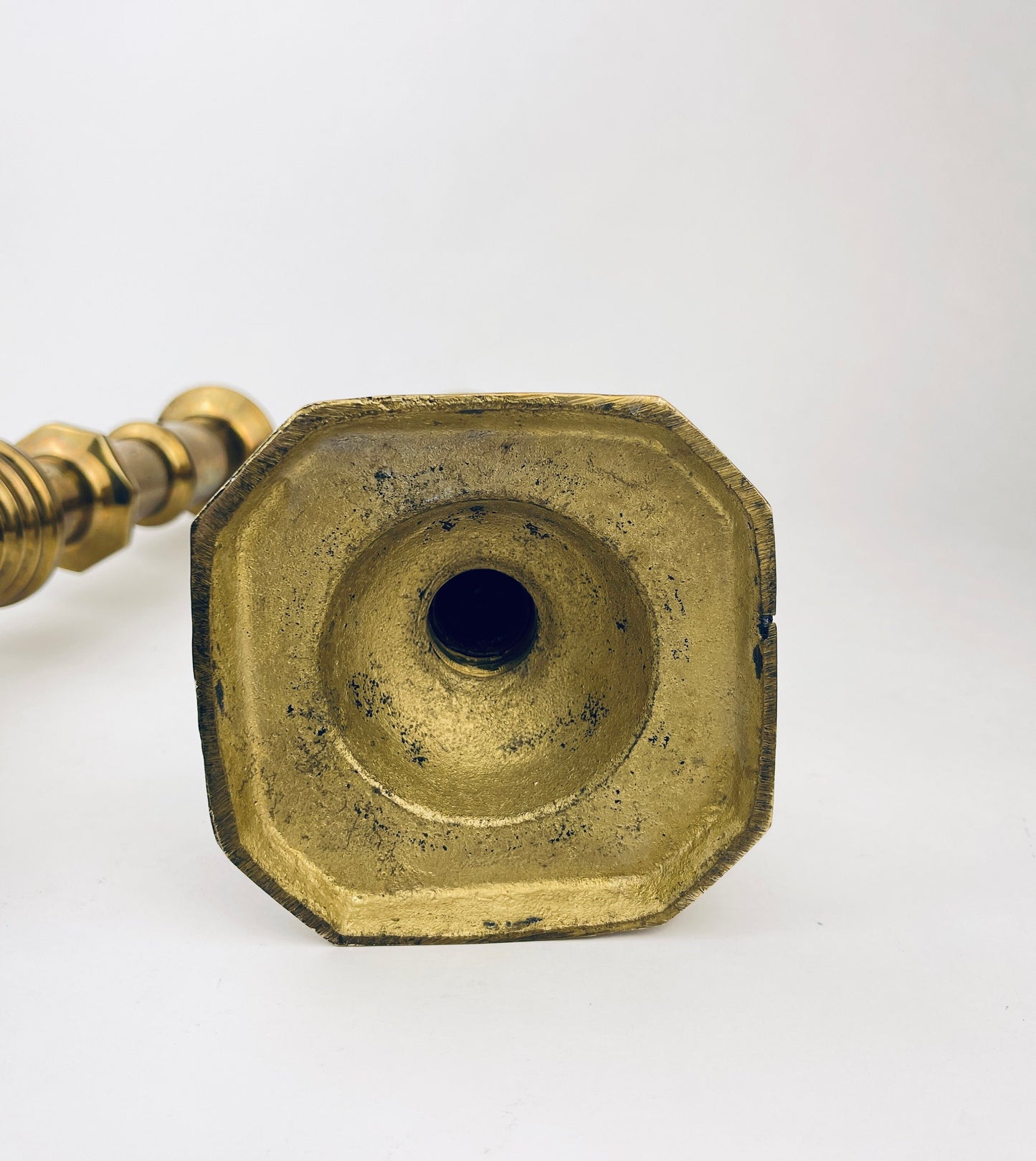 Product image for 'vintage tall solid brass candlestick holders elegant aged patina set of two' (view 8f2f8c)