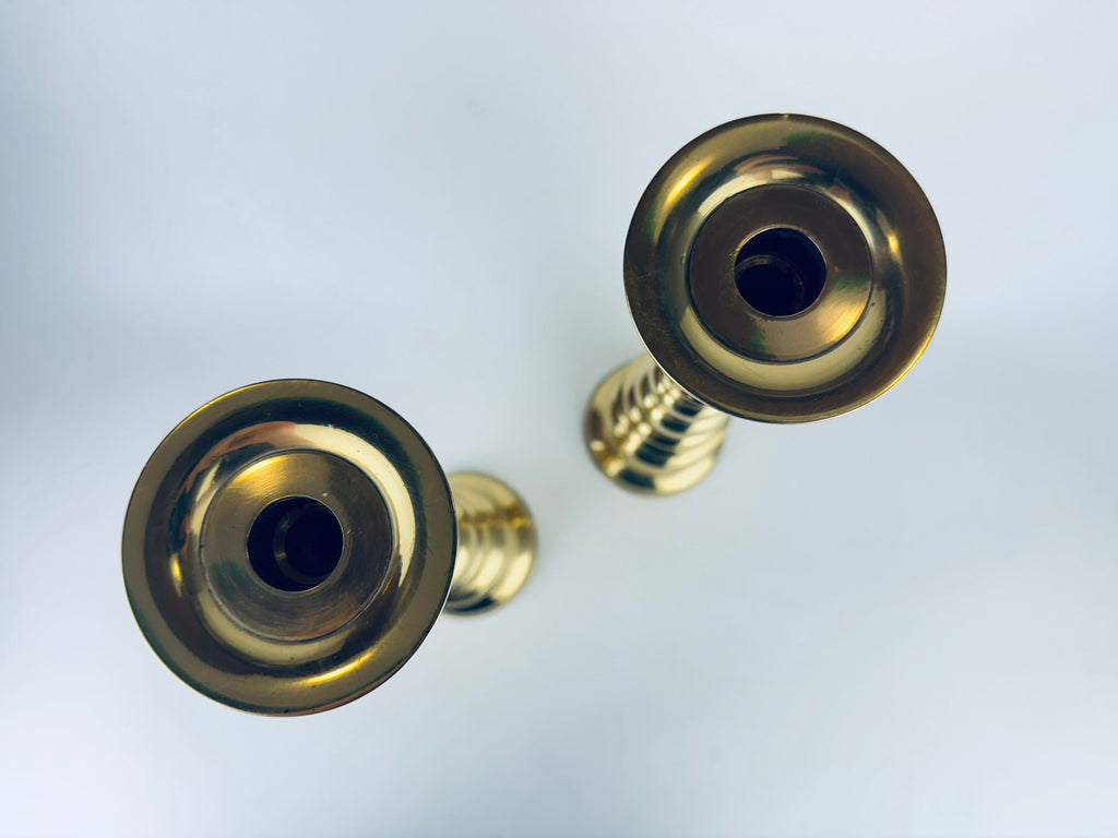 Product image for 'vintage tall 14 solid cast brass tapered curvy candle stick holders set of two 2' (view 2a8bcc)