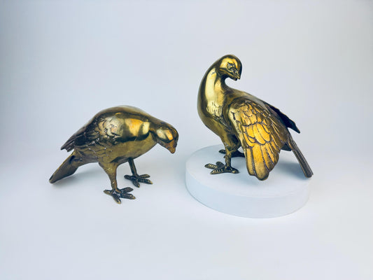 Product image for 'vintage solid brass figurine birds sculpture set of two 2' (view dd5d0a)