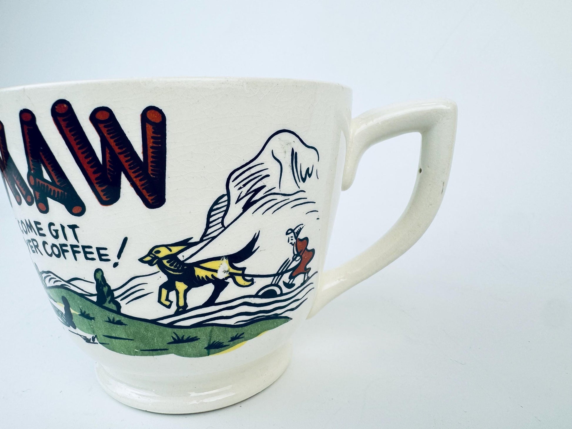 Product image for 'vintage maw come git yer coffee large ceramic mug rustic hillbilly charm' (view 4ed44e)