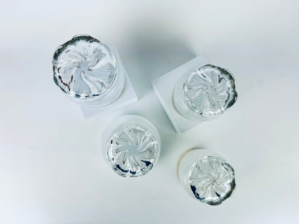 Product image for 'vintage frosted swirl gold striped low ball glasses set of four 4' (view 136133)
