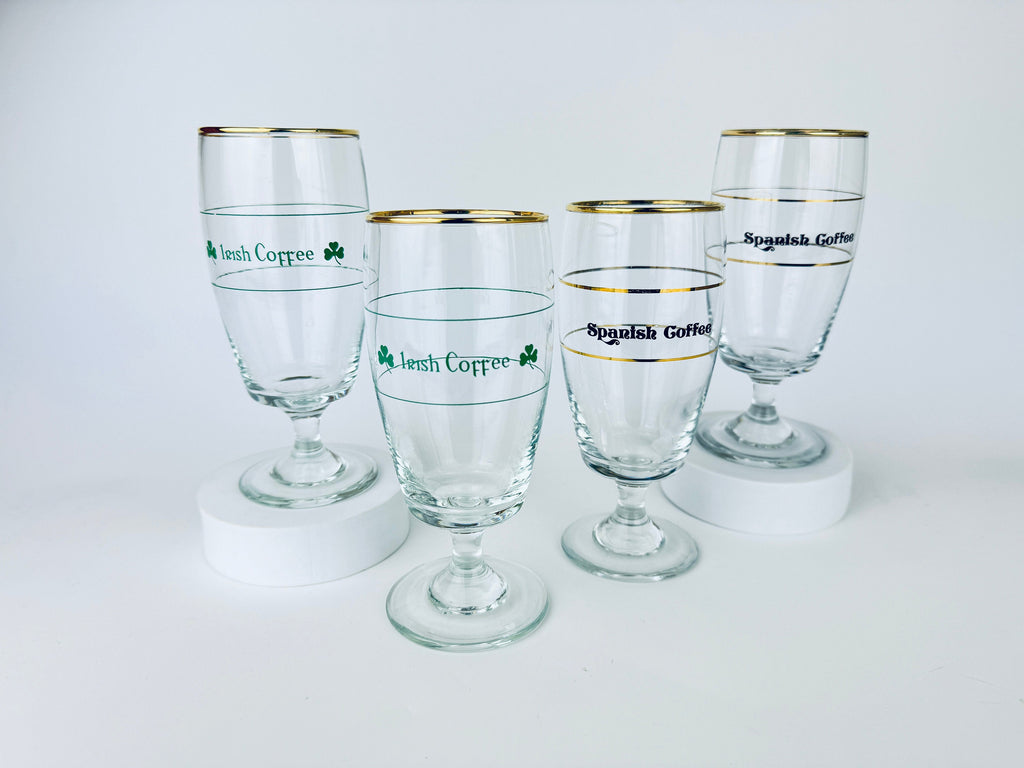 Product image for 'vintage irish spanish coffee gold rimmed goblets sets sold separately' (view e33e71)