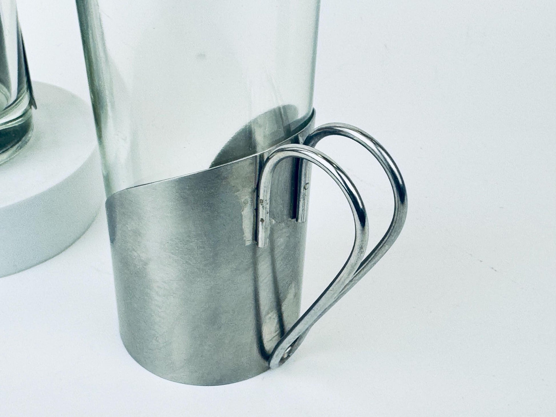 Product image for 'vintage danish scanmalay hot toddy glasses removable silver steel holders set of two 2' (view 36c428)