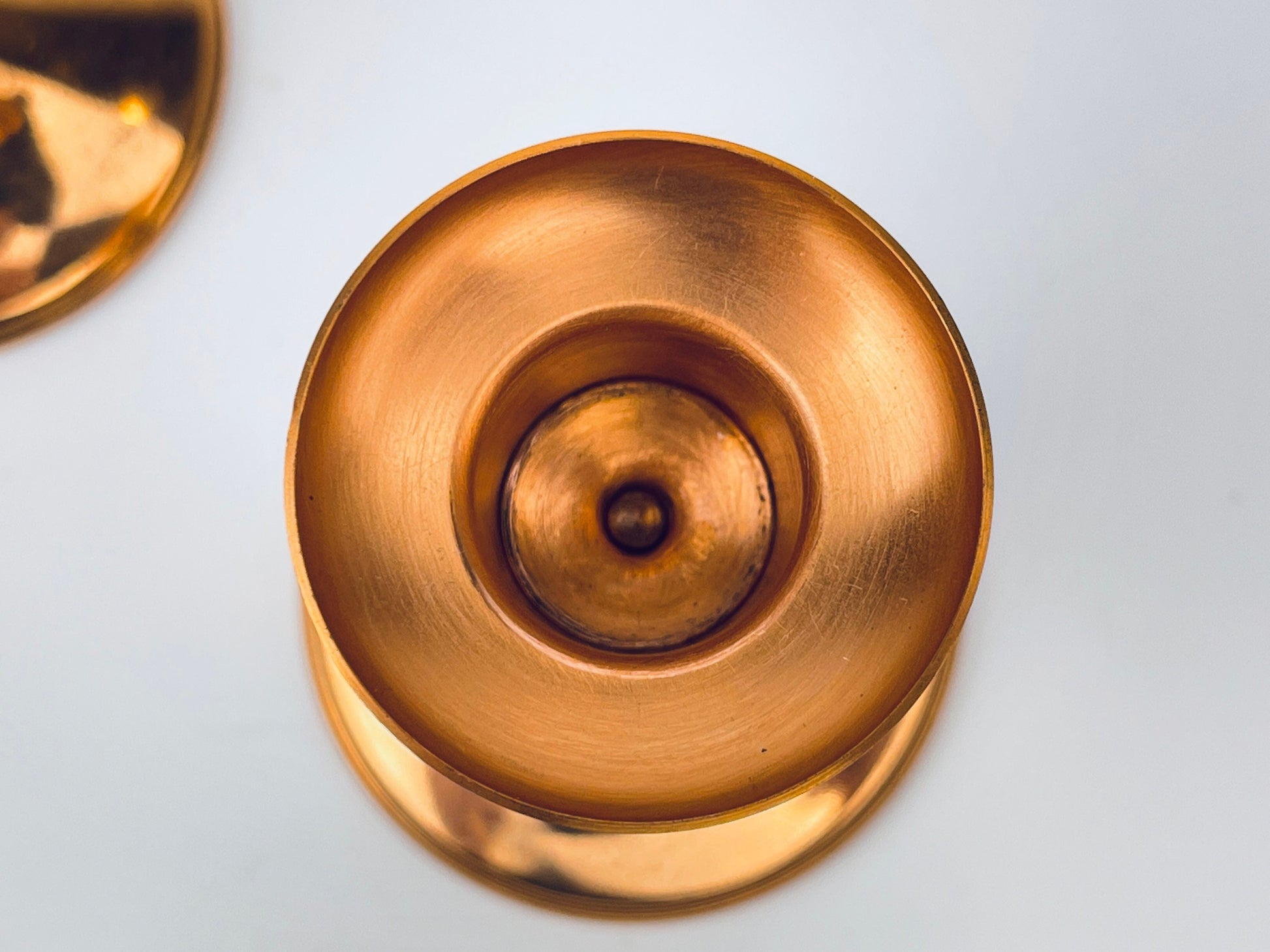Product image for 'vintage copper brass candlestick holders attractive aged metal patina set of two 2 coppercraft guild' (view eaa57f)