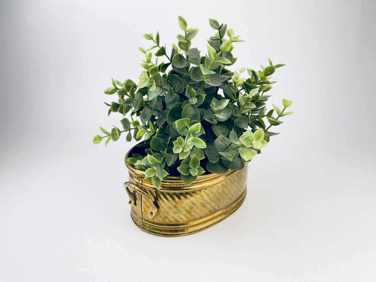 Product image for 'vintage handled brass oval indoor planter attractive aged metal patina' (view 3bdca4)