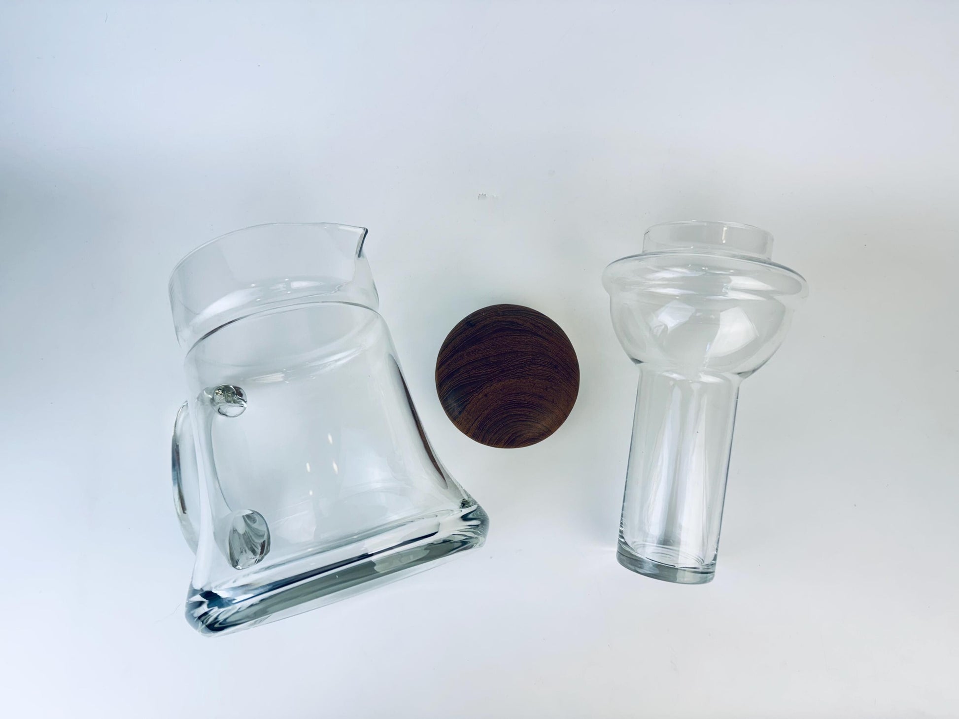 Product image for 'vintage teak wood glass pitcher with chiller insert made in thailand by winsome' (view 8f7780)