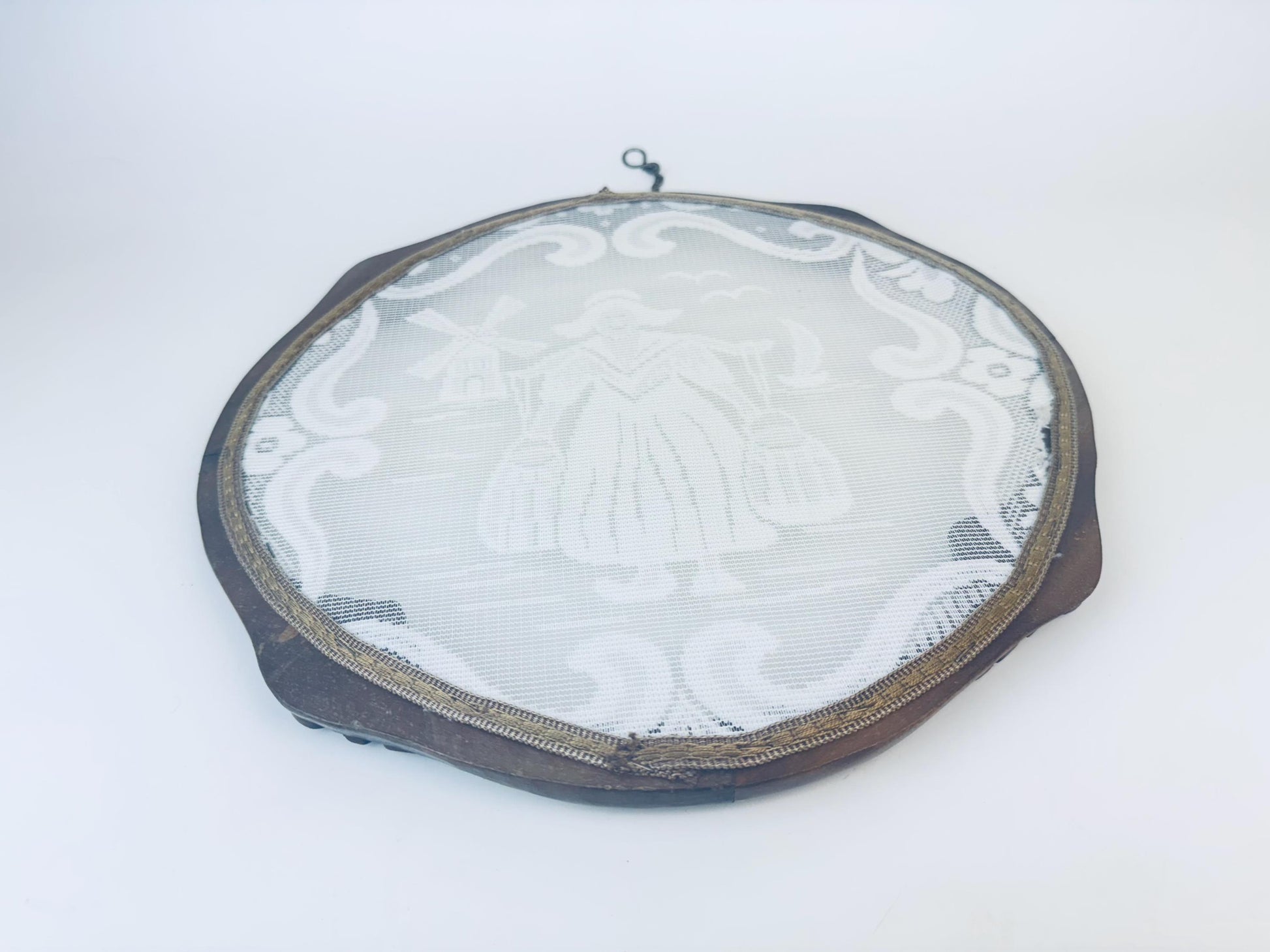Product image for 'vintage dutch lace wall art carved wood frame window screen' (view dc5e20)