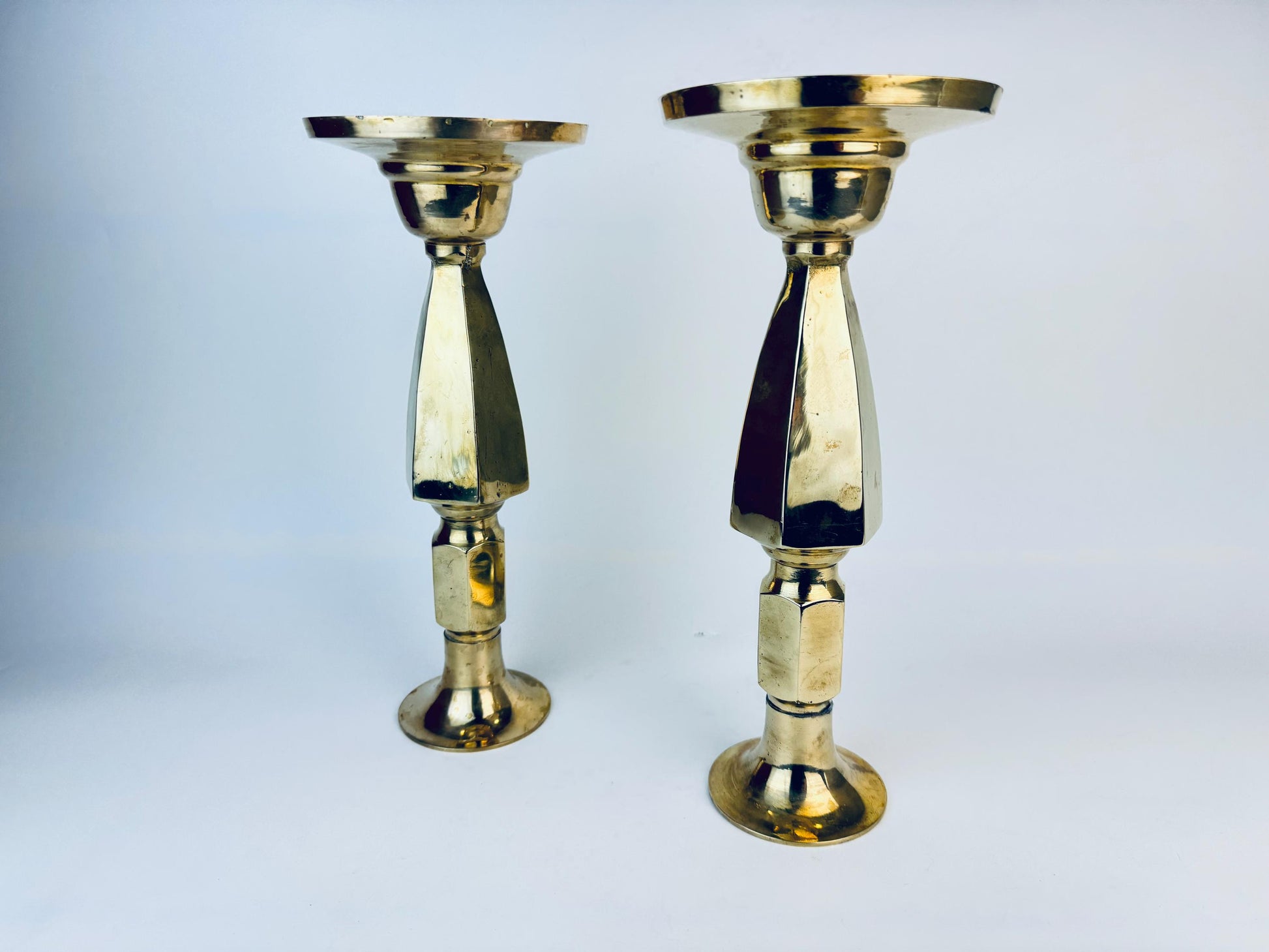 Product image for 'vintage 1980s tall regal brass candlestick holders set of 2 11 6 heavyweight elegance' (view 6f587e)