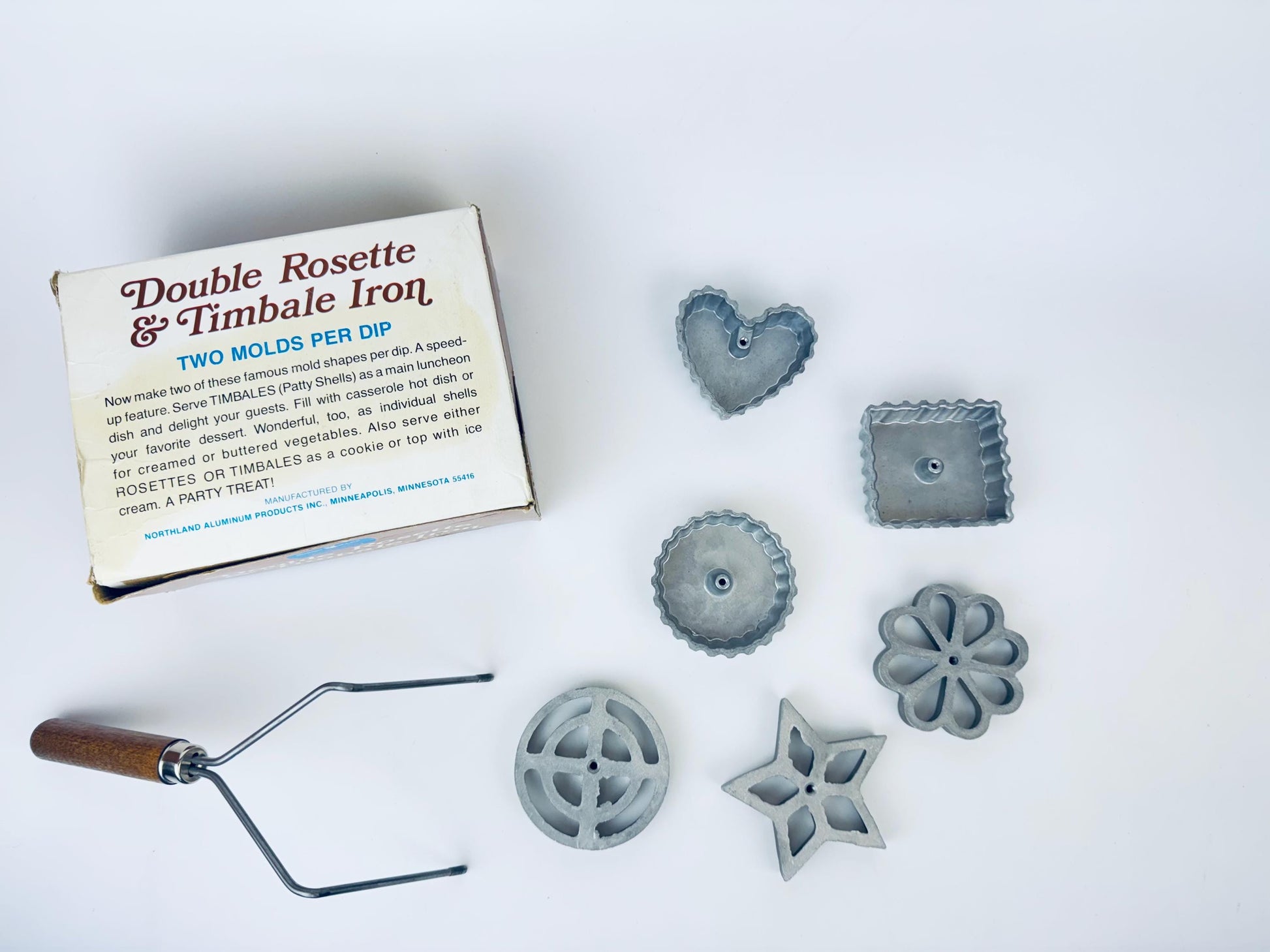 Product image for 'vintage nordic ware rosette timbale iron set scandinavian pastry molds' (view 03ae85)