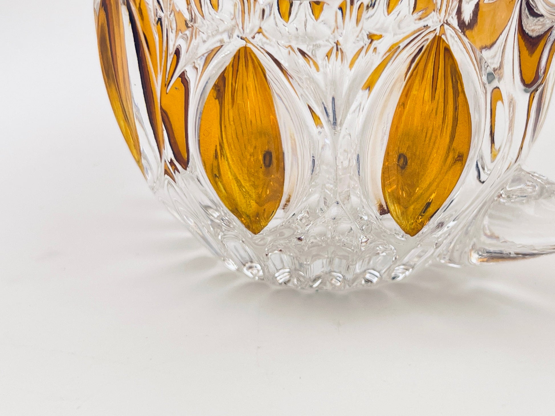Product image for 'vintage cut crystal glass amber cream sugar bowl oval pattern made in western germany new old stock' (view 3d2ff1)