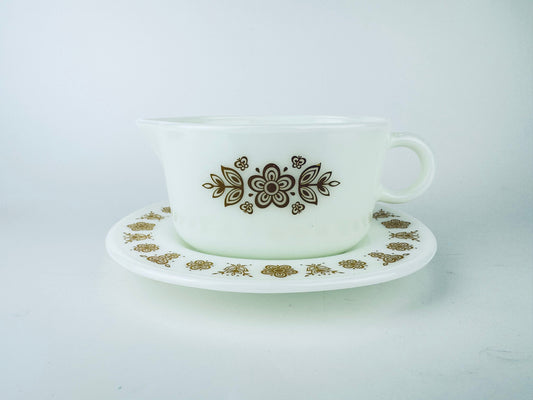 Product image for 'vintage pyrex butterfly gold pattern gravy boat sauce dispenser 77 b u gregory mirow design' (view dcc0ae)