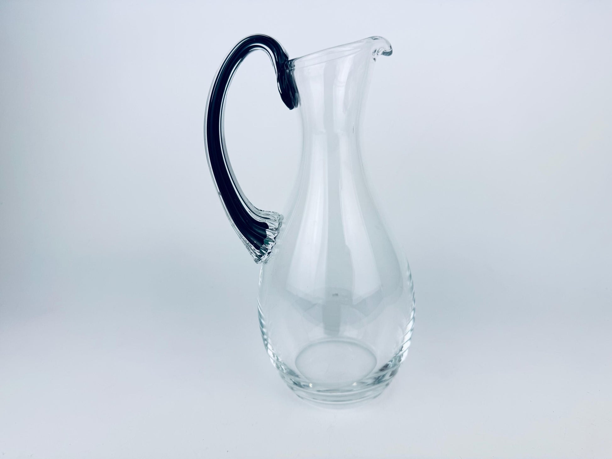 Product image for 'vintage exquisite belfor glasses or decanter czech clear black stripe art glass' (view f6d254)