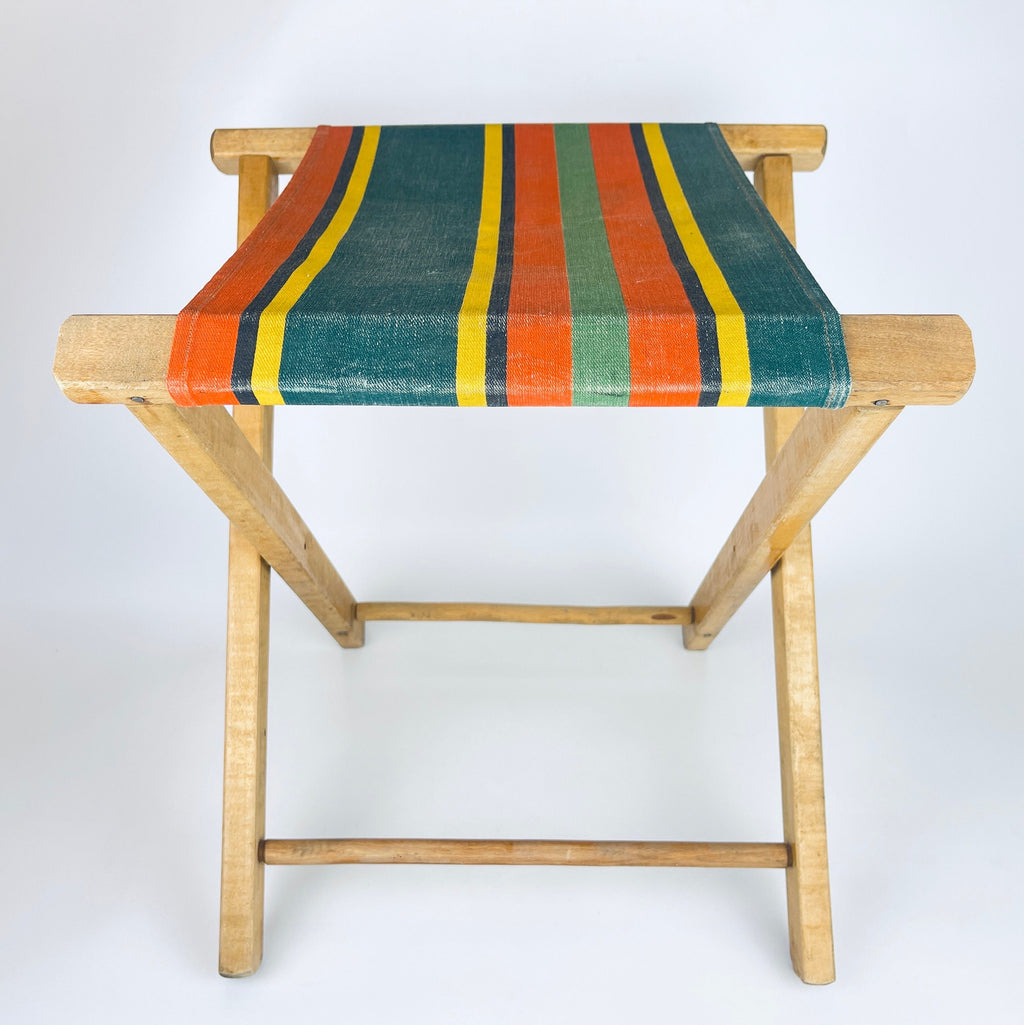 Product image for 'vintage folding wood striped cloth stool camping chair' (view 878232)