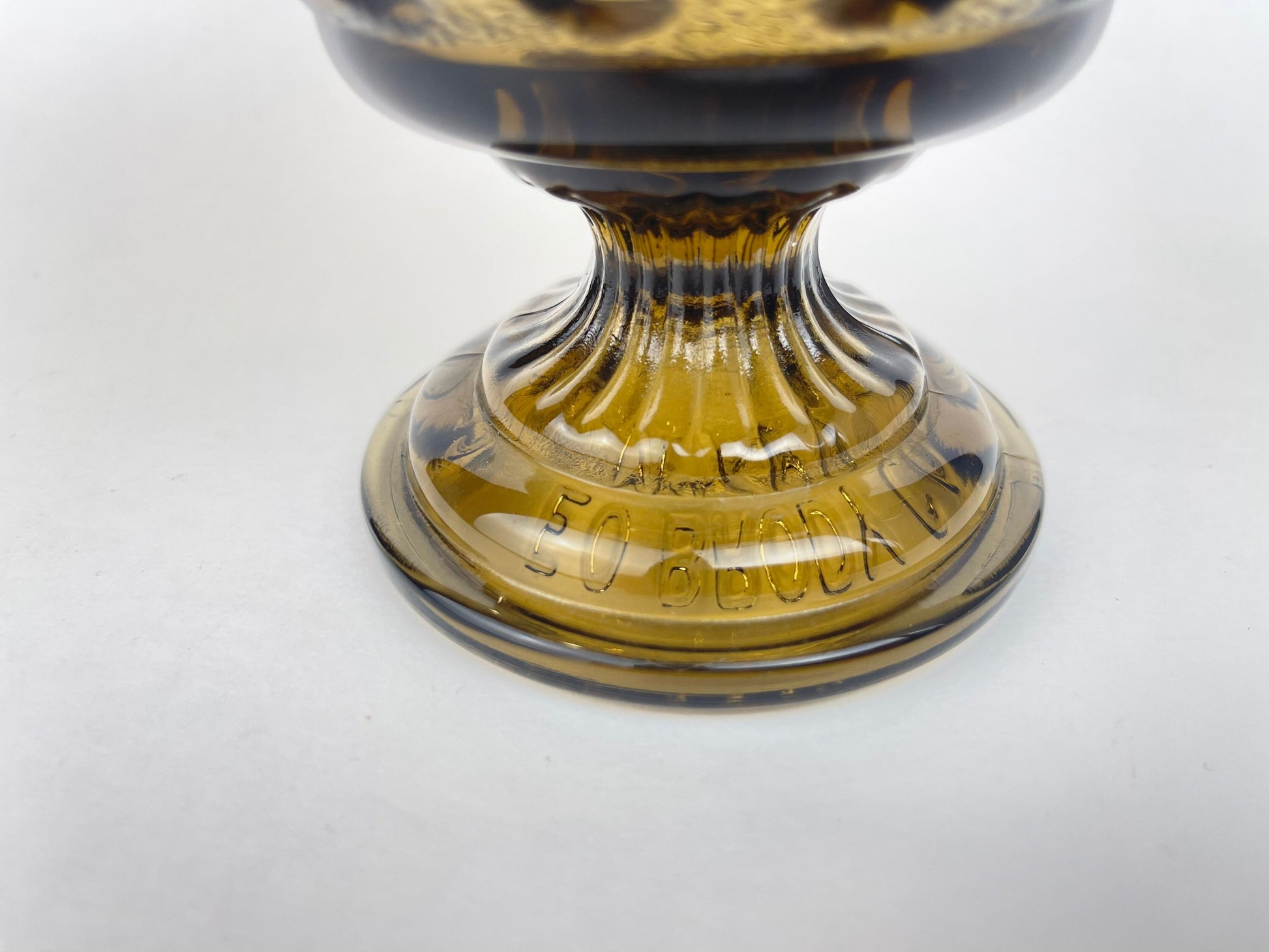 Product image for 'vintage smokey brown thumbprint glass vase planter made by e o brody co m420' (view 00c52d)