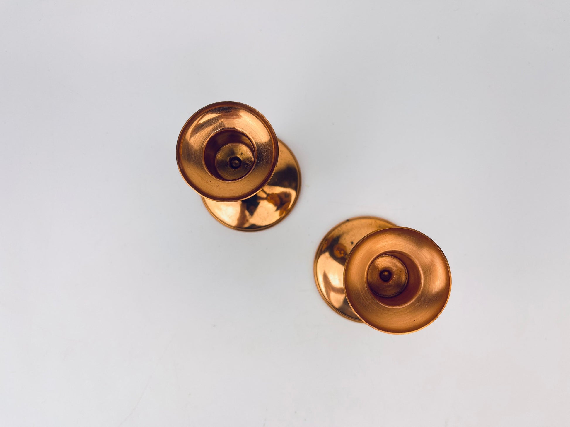Product image for 'vintage copper brass candlestick holders attractive aged metal patina set of two 2 coppercraft guild' (view 326f5a)