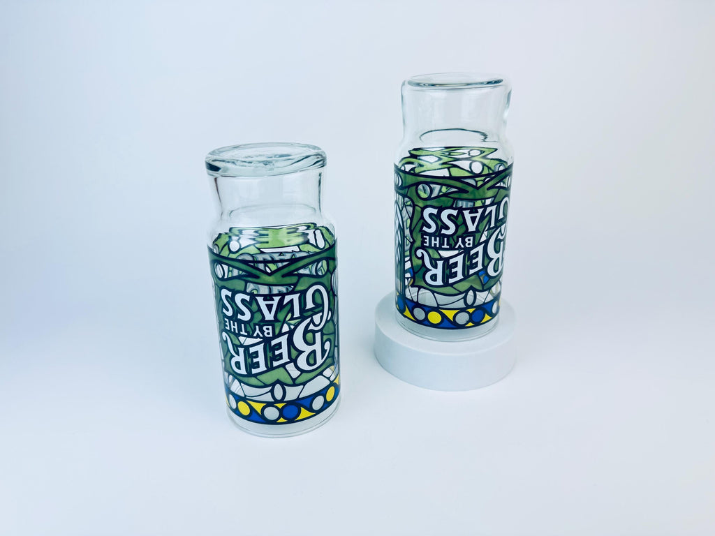 Product image for 'vintage libbey faux stained glass beer by the glass set of two 2' (view 8fd13a)