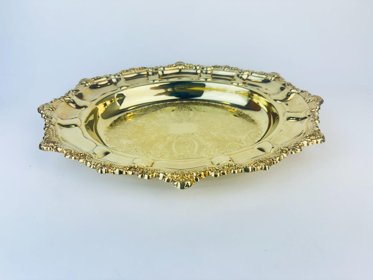 Product image for 'vintage viking plate ornate oval solid brass bowl made in canada' (view f7ff9f)