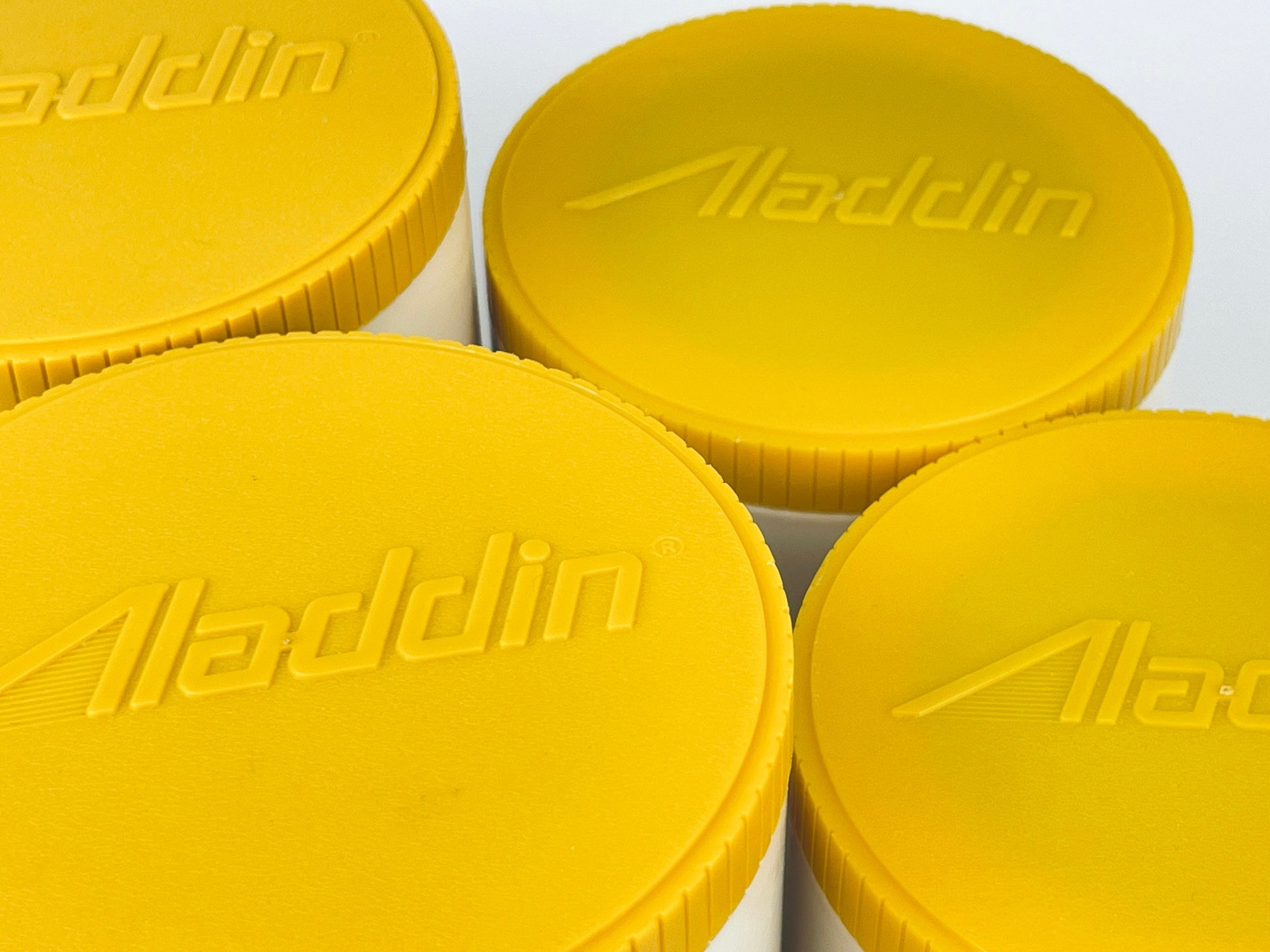 Product image for 'vintage 70s aladdin yellow beige thermos insulated vacuum sealed jar sold individually made in canada freezer lid' (view c2ceb3)