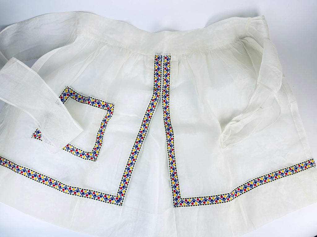 Product image for 'vintage polka dot organza waist apron ukrainian pattern' (view 1f4607)