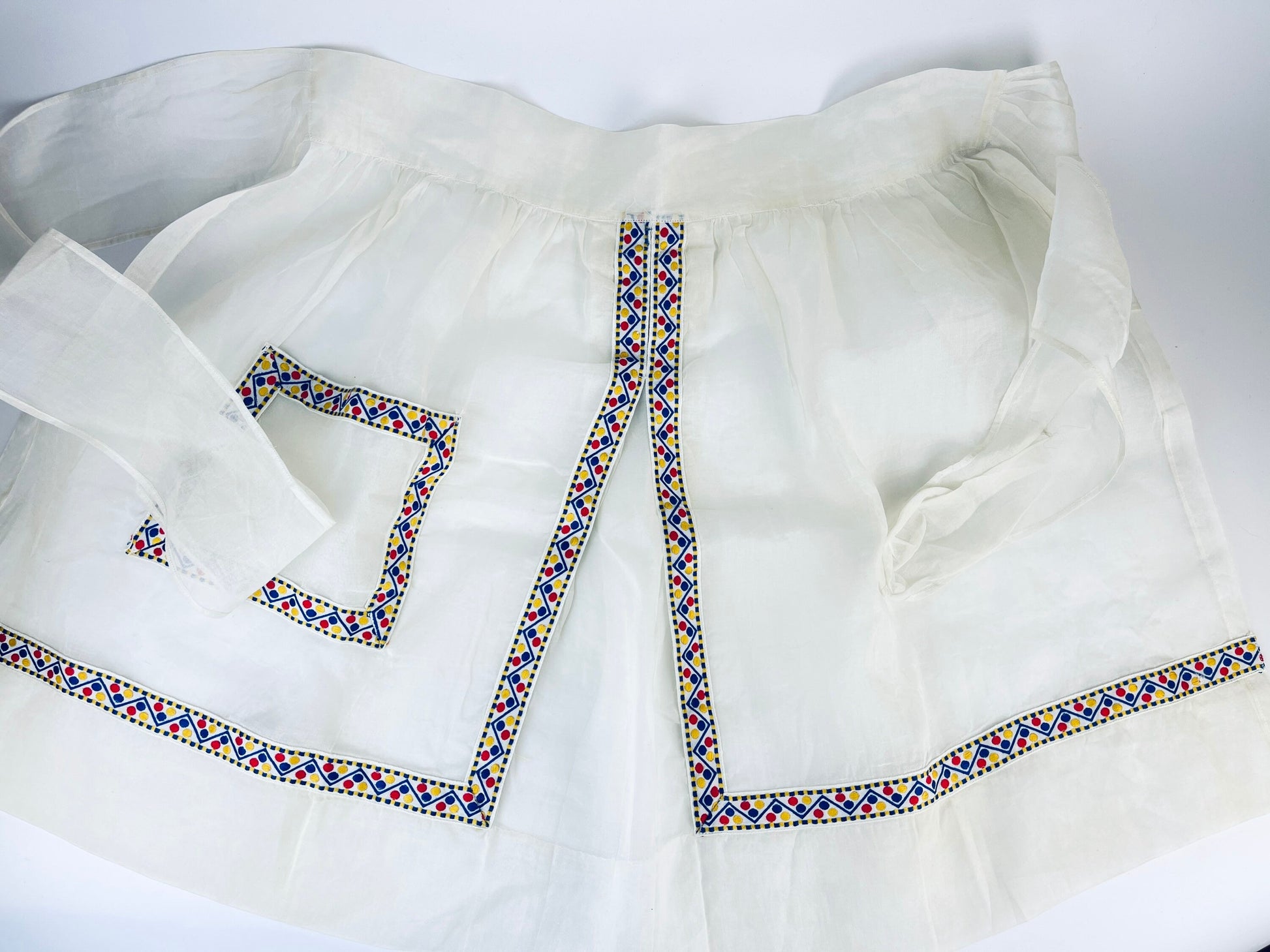 Product image for 'vintage polka dot organza waist apron ukrainian pattern' (view 1f4607)