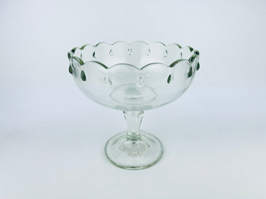 Product image for 'vintage indiana glass company teardrop pedestal decorative bowl compote pressed glass' (view 168ae6)