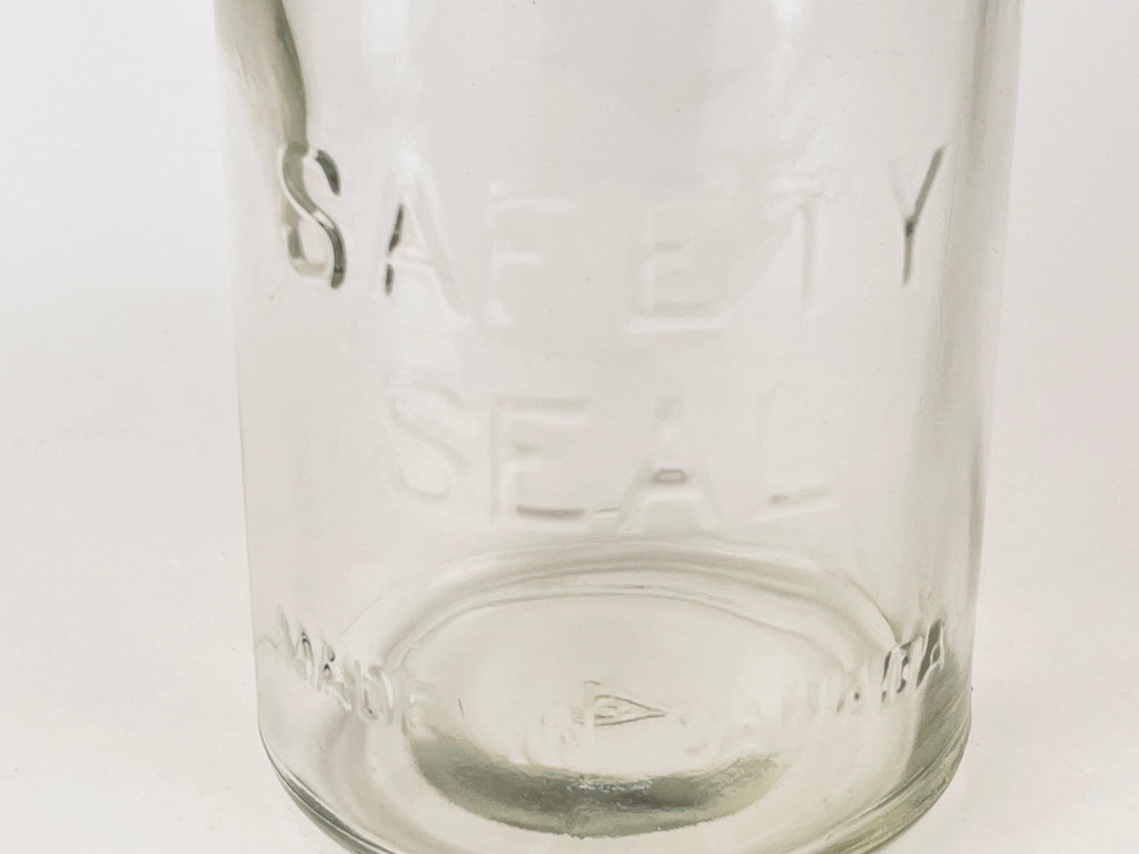 Product image for 'antique safety seal wide mouth glass jar 2 pint capacity metal hinge clasp aka lightning jar made in canada farmhouse decor' (view 1e902d)