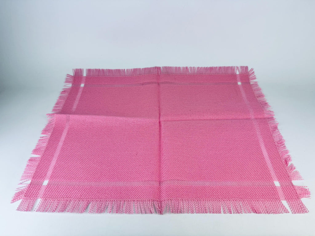 Product image for 'vintage bright pink fringe style rectangular place mats set of six 6' (view cd6b12)