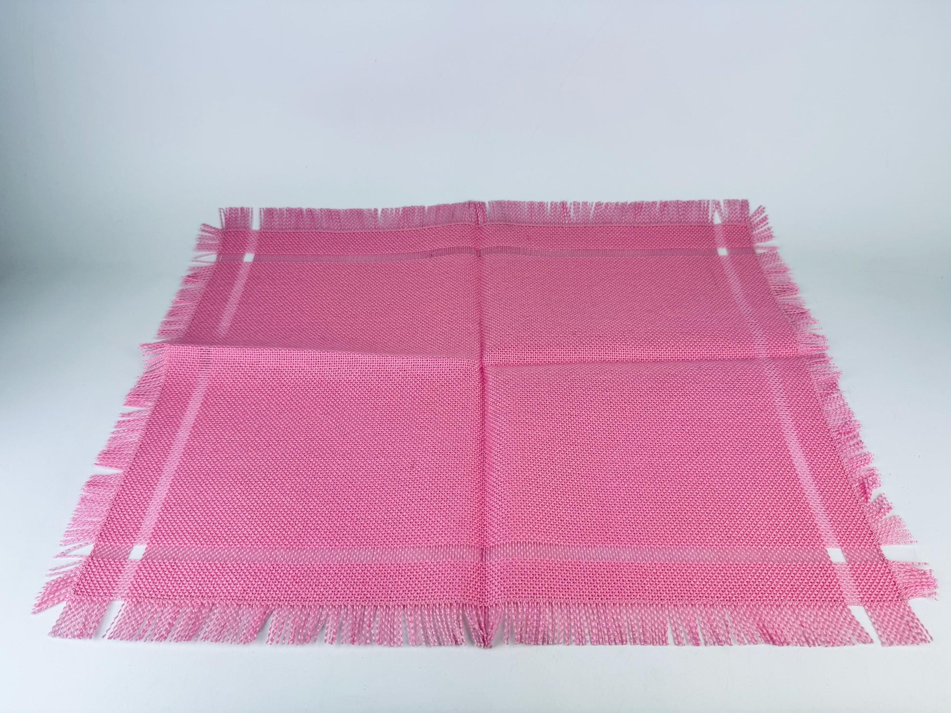 Product image for 'vintage bright pink fringe style rectangular place mats set of six 6' (view cd6b12)