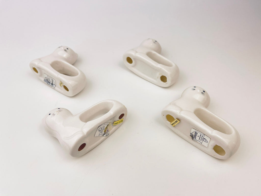 Product image for 'vintage white cat porcelain napkin ring holders set of four 4 imported exclusively by abbott' (view 1b14be)