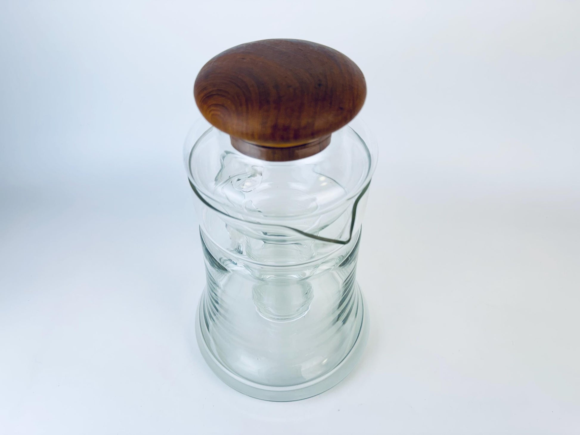 Product image for 'vintage teak wood glass pitcher with chiller insert made in thailand by winsome' (view 719244)