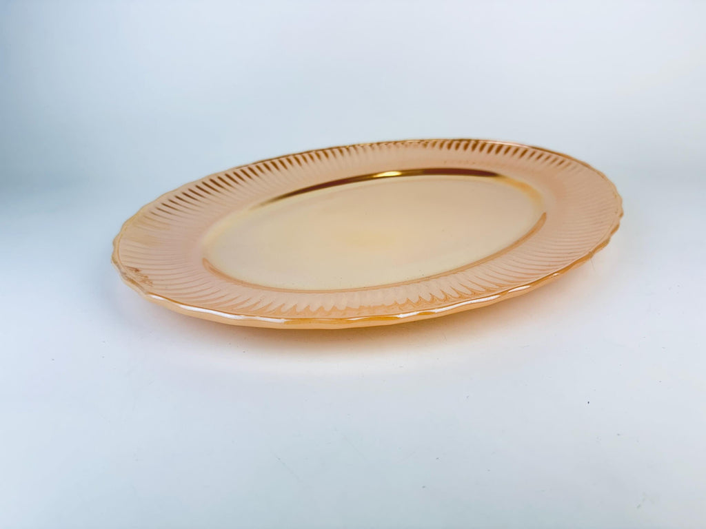 Product image for 'vintage peach lustreware 13 oval serving platter anchor hocking fire king made in usa' (view 67f5d4)
