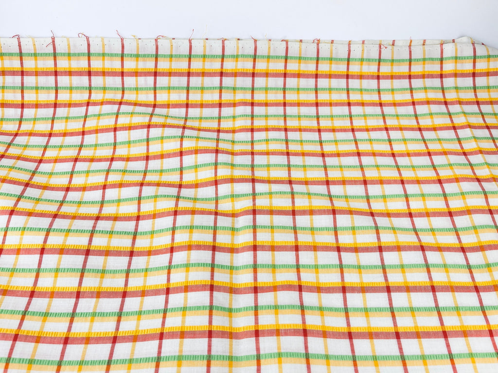 Product image for 'vintage bright colourful plaid fabric textured ribbon lines 44 x 72' (view bd6311)