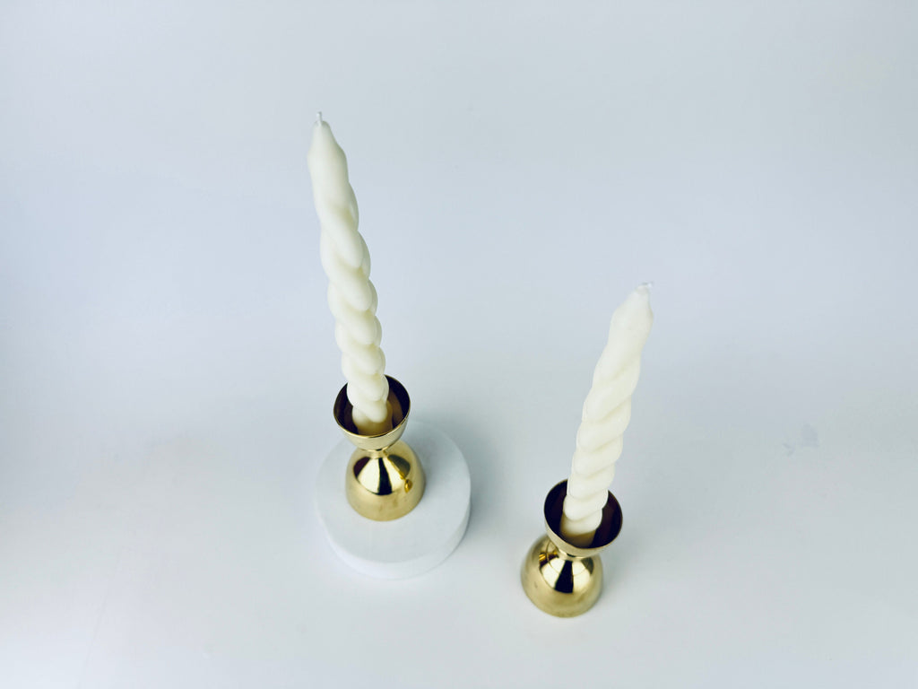Product image for 'vintage hourglass shaped brass candlestick holders set of two 2' (view 109a43)