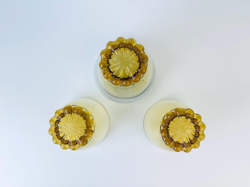 Product image for 'vintage libbey crystal sonnet gold amber glasses set of three 3' (view 8be349)