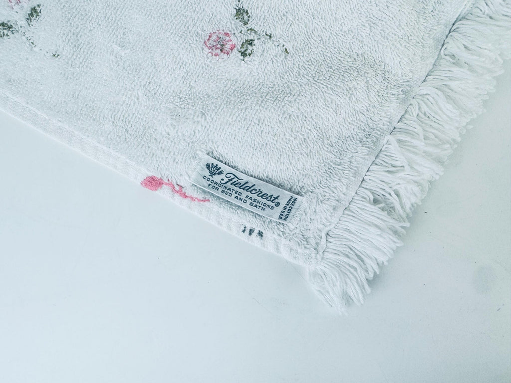 Product image for 'vintage fieldcrest embroidered floral fringe hand towel made in usa 100 cotton' (view 868855)