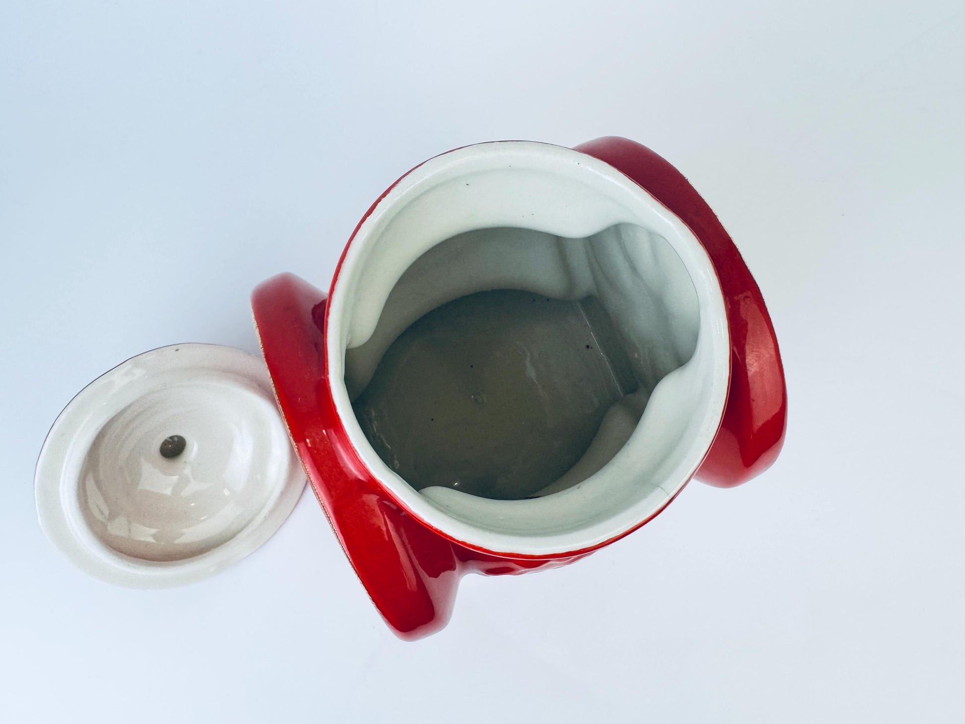 Product image for 'vintage house of webster cookie biscuit jar red gold ceramic coffee grinder canister made in eastland texas usa' (view 8230e4)