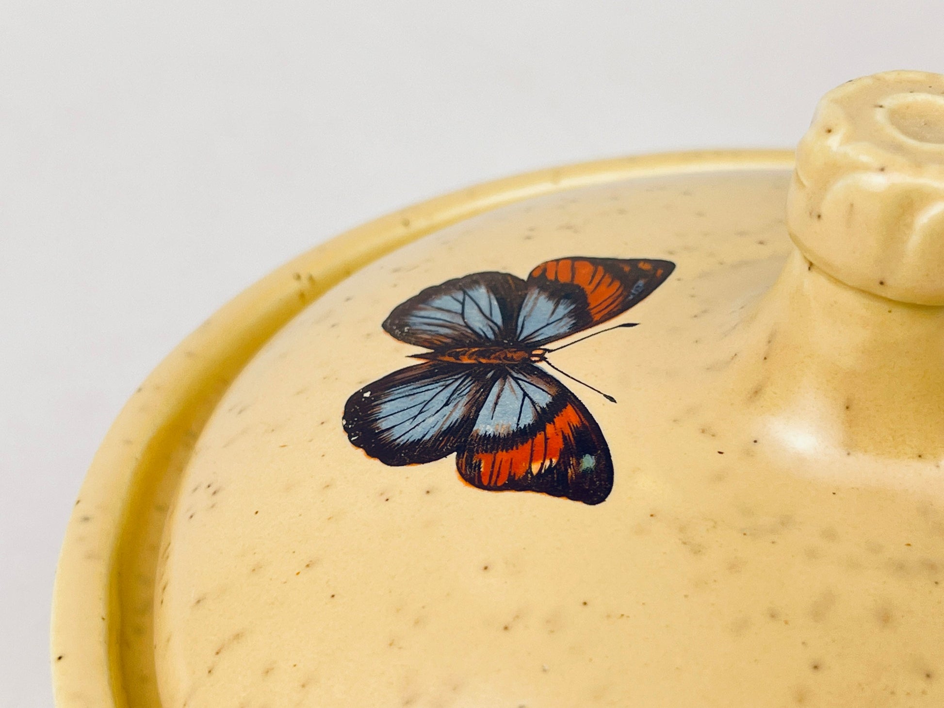 Product image for 'vintage treasure craft butterfly covered dish speckle pattern made in usa' (view 334712)