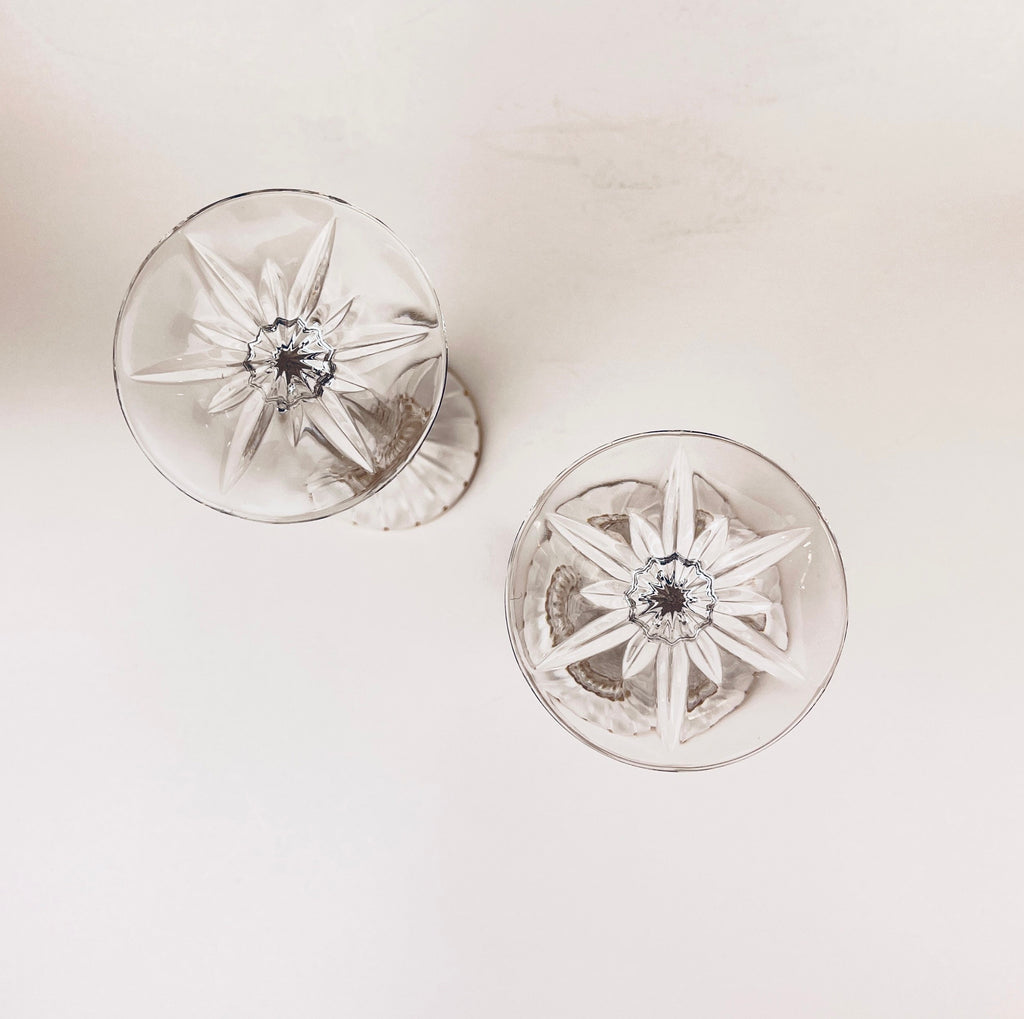 Product image for 'vintage crystal gold rimmed candlestick holders set of 2' (view 476b4c)
