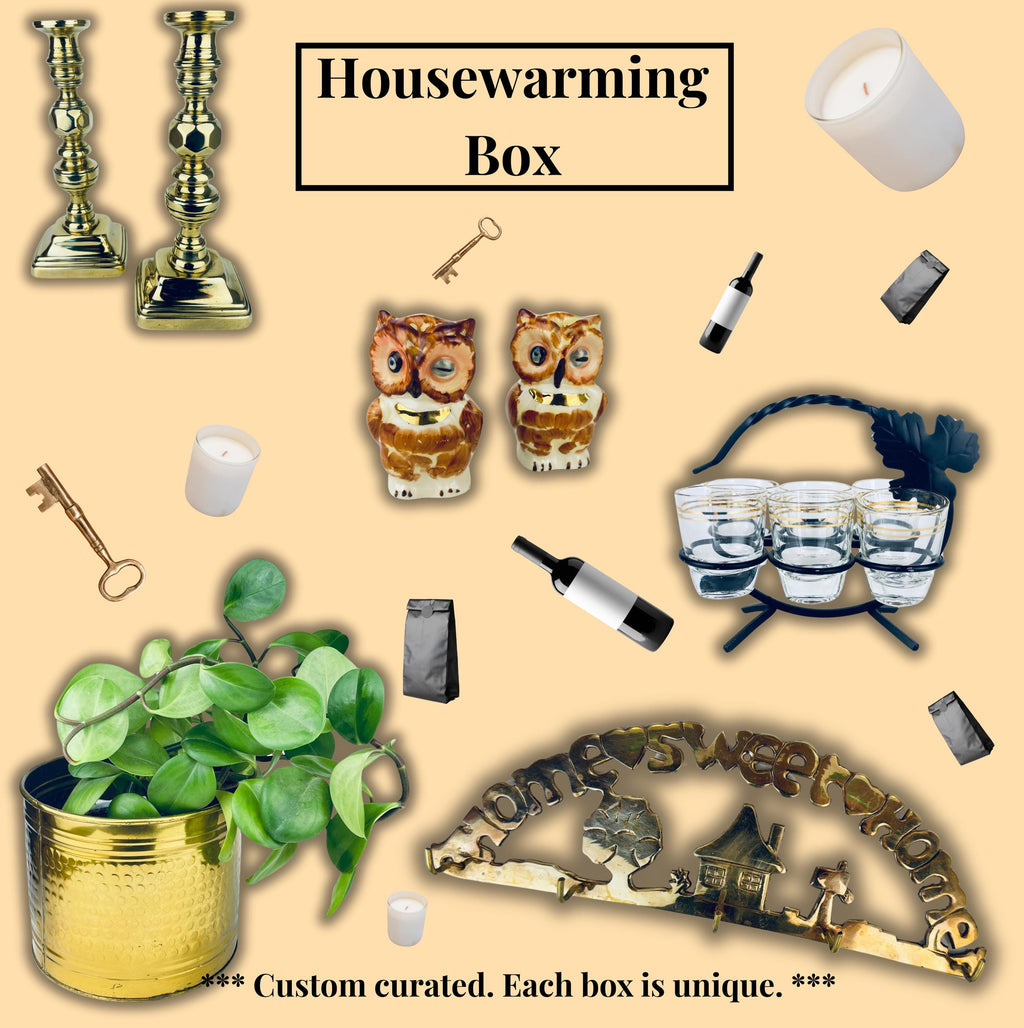 Product image for 'vintage curated mystery gift box wedding housewarming mothers fathers day baby shower valentines day anniversary gift' (view 0b031d)