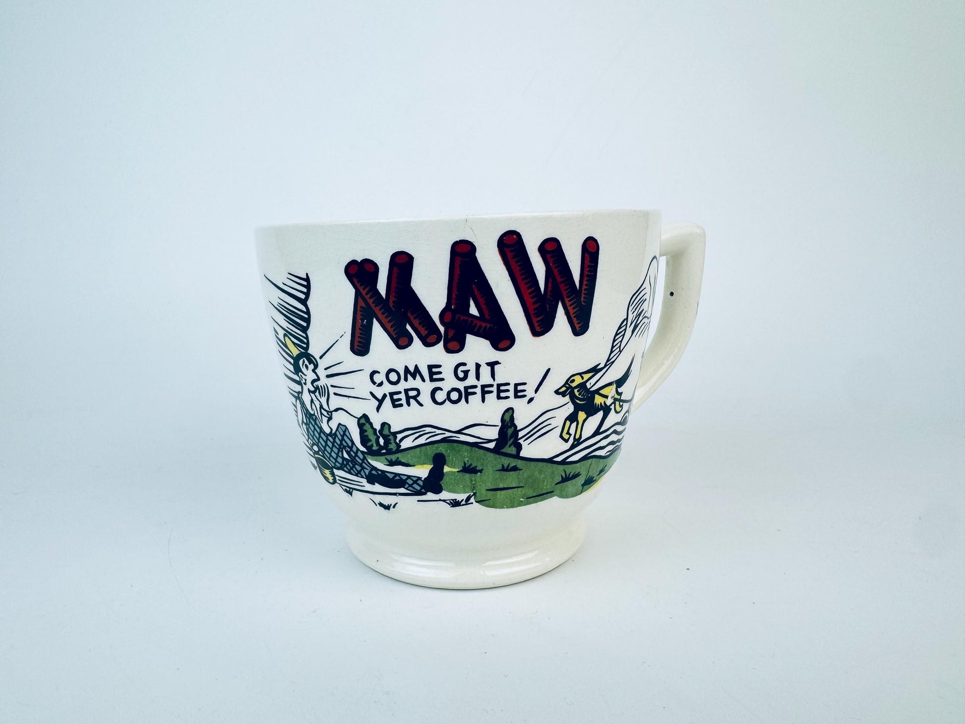 Product image for 'vintage maw come git yer coffee large ceramic mug rustic hillbilly charm' (view 5e484b)