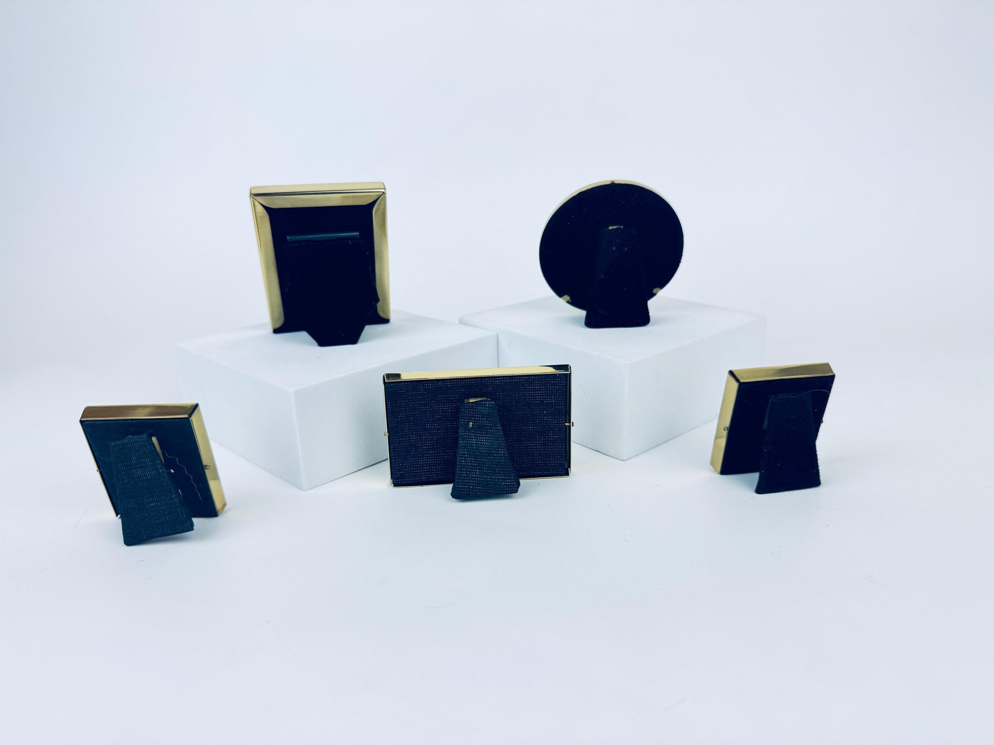 Product image for 'vintage solid brass tabletop picture frames sold separately made in korea' (view f320db)