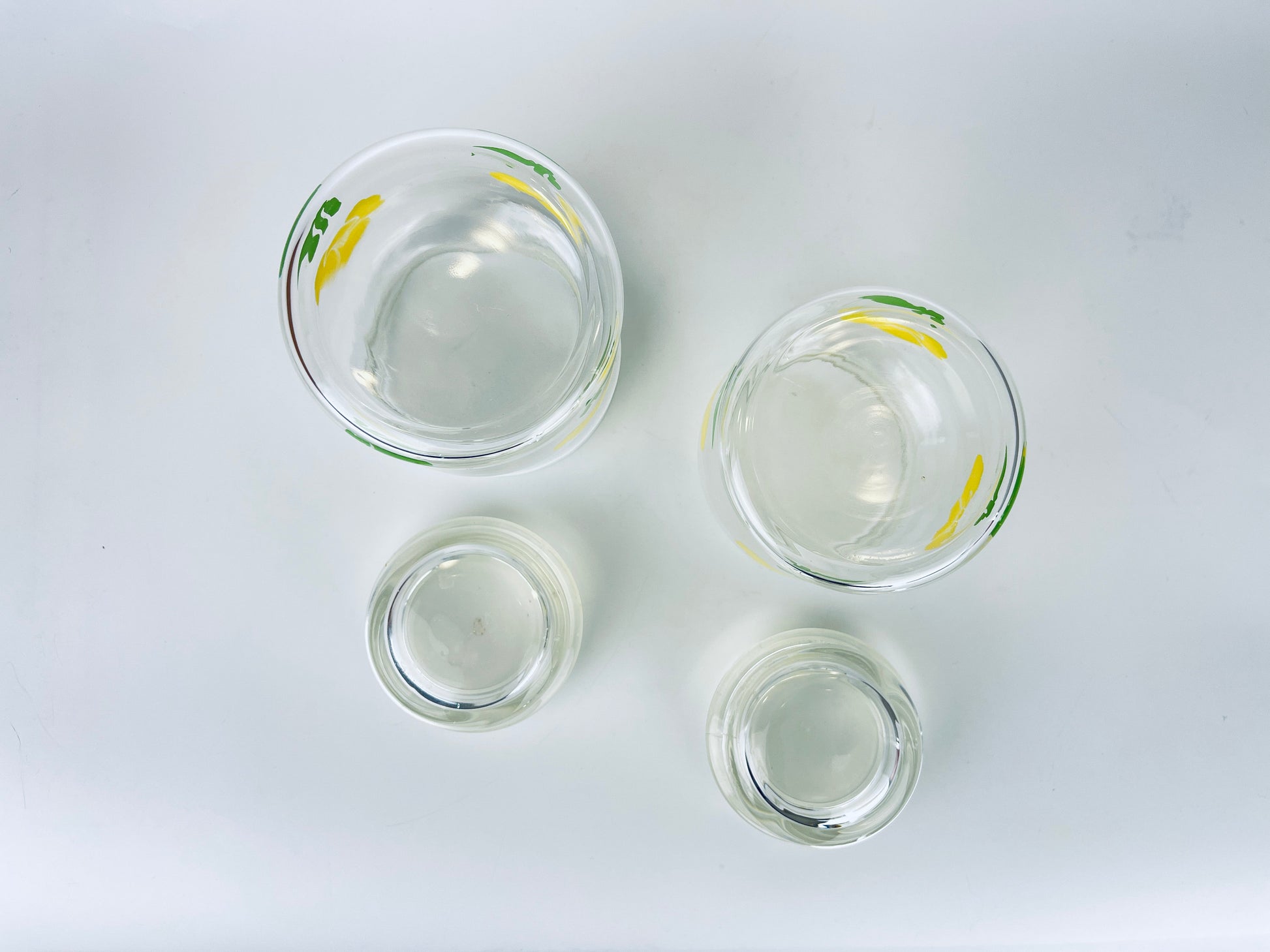 Product image for 'vintage yellow floral glass airtight container jar sold separately' (view cc4f70)