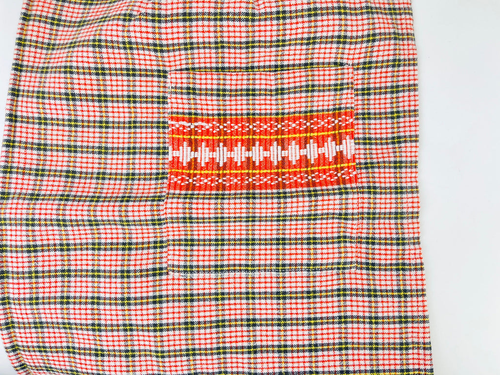 Product image for 'vintage red white plaid dual pocket waist apron' (view 99f69e)