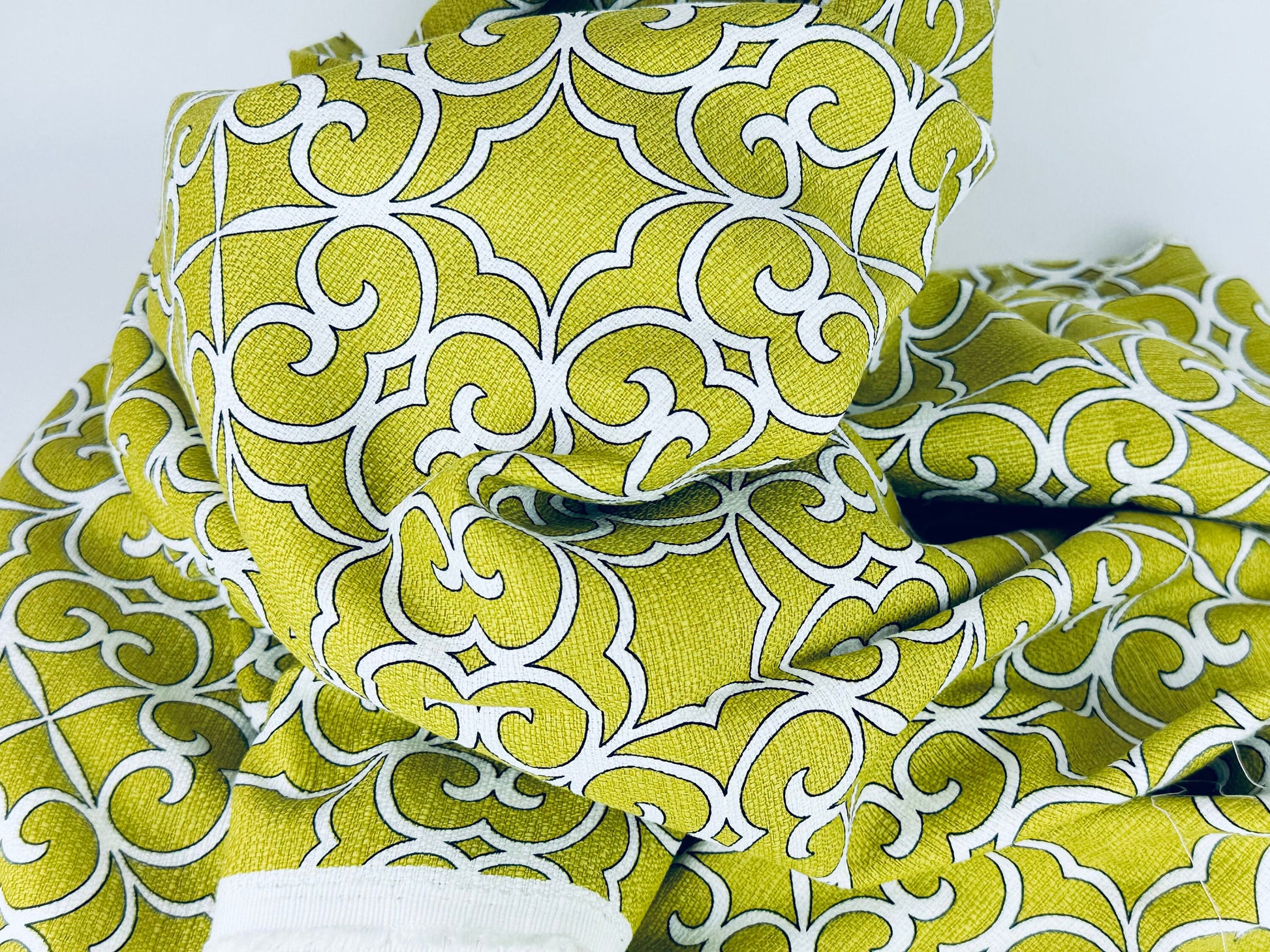 Product image for 'vintage thick woven olive green swirl upholstery fabric by mill creek fabrics 54 x 68' (view 91699e)