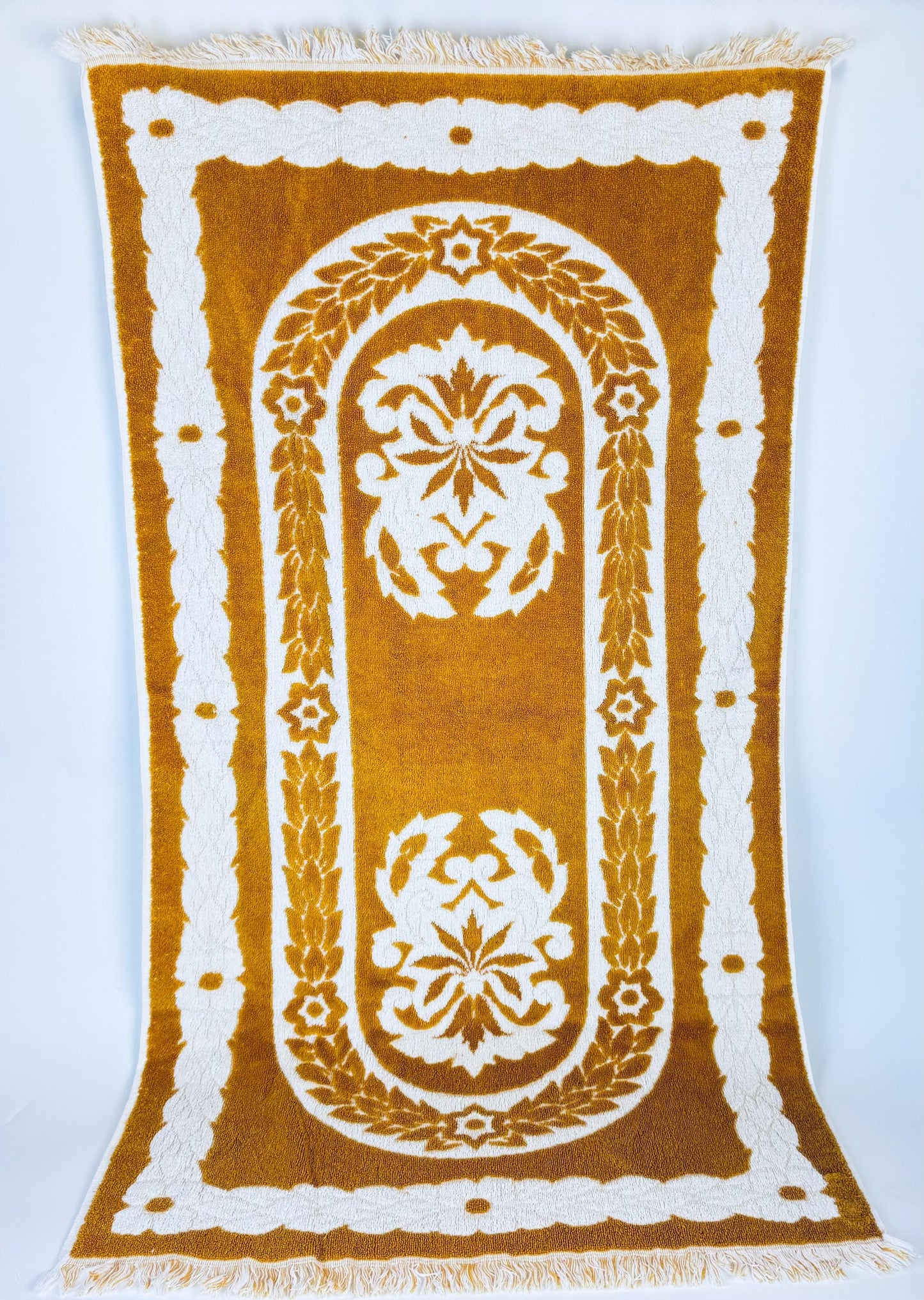 Product image for 'vintage fieldcrest gold beige floral towel set 100 cotton usa made' (view d37924)