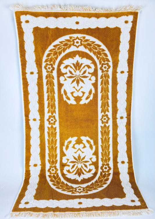 Product image for 'vintage fieldcrest gold beige floral towel set 100 cotton usa made' (view d37924)